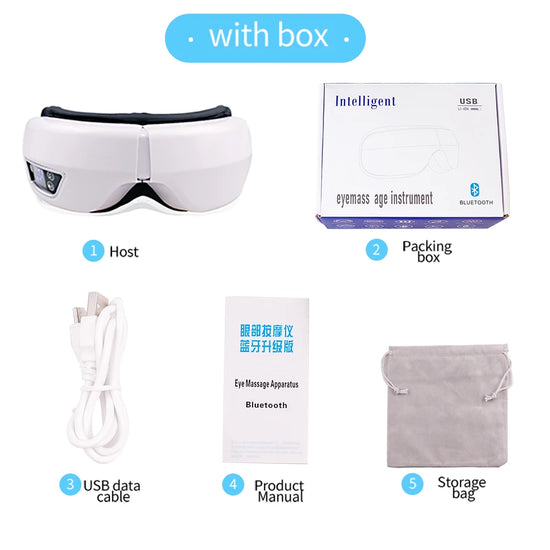 LunaRest 6D Smart Eye Massager with Airbag Compression, Vibration & Bluetooth Music