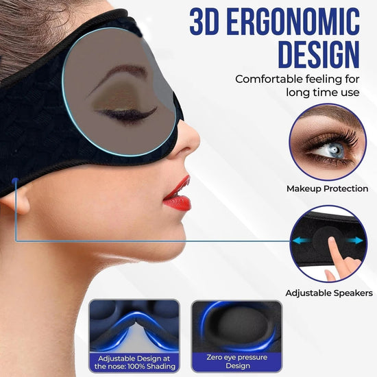 Sleep Headset 3D 5.0 Headset Wireless Talk Binaural Stereo Sleep Artifact Breathable Music Eye Mask Mask Light Gift