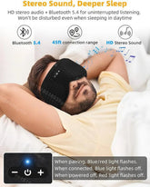 3D Sleeping Eye Mask Bluetooth Music Wireless Headphones Breathable Light Blocking Air Travel Smart Elastic Sleep Headband - LunaRest.co.uk