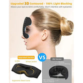 etoothBlu 3D Eye Mask Sleep HeadphoCnes Soft otton Blindfold Wireless Sleep Mask Speaker Microphone Comfortable Music Earphones - LunaRest.co.uk