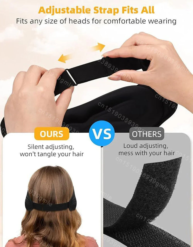 3D Sleeping Eye Mask Bluetooth Music Wireless Headphones Breathable Light Blocking Air Travel Smart Elastic Sleep Headband - LunaRest.co.uk