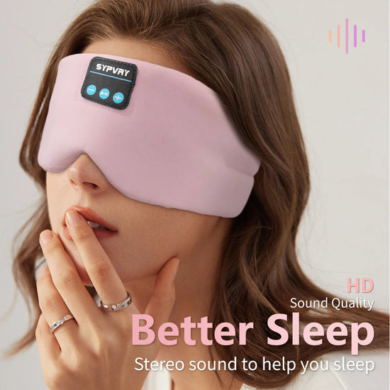 SYPVRY Bluetooth Sleep Mask with Wireless Headphones | Silk Eye Mask for Travel & Sleep