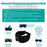 3D Bluetooth-compatible 5.2 Timed Sleep Eye Mask Earphones Built-in white Noise Music With Mic Shading Sleep Headphones Type C - LunaRest.co.uk