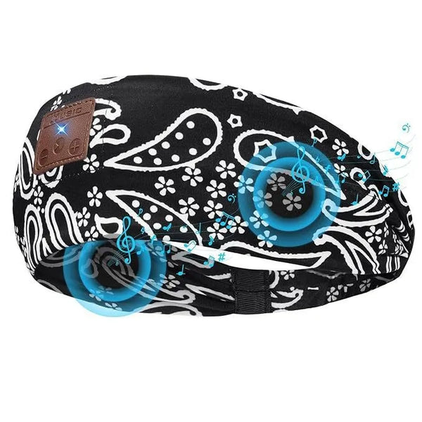 Wireless Bluetooth Sports Headband Handsfree Call Stereo Music Headset Sleep Eye Mask Soft Elastic Earphones for Yoga Running