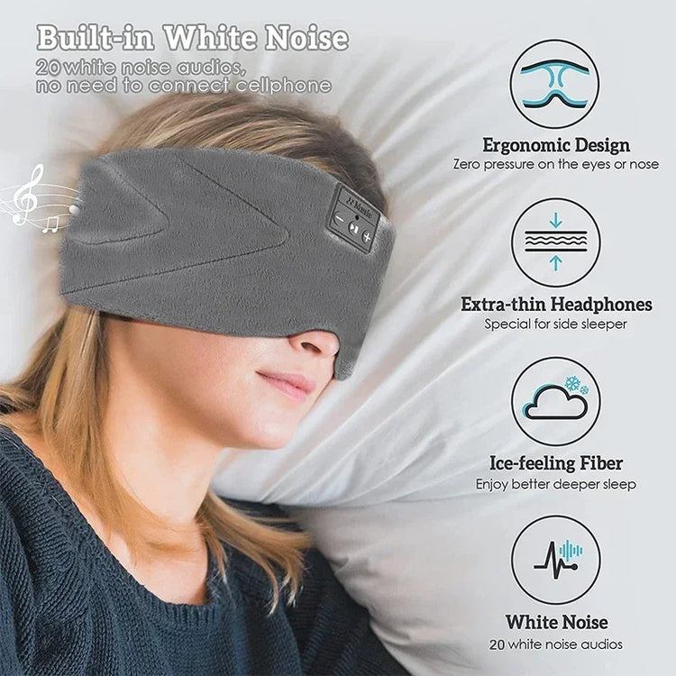 New 3D Stereo Bluetooth Sleep Eye Mask Headphones Ice-Feeling Breathable Extra Soft 100% Blackout  20 White Noise Sleep Eye Mask - LunaRest.co.uk